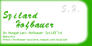 szilard hofbauer business card